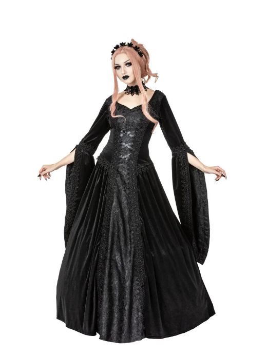 Sinister 1224 Autumn gothic jurk zwart - Babashope - 2