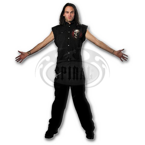 GAME OVER - Sleeveless Stone Washed Worker Black - Babashope - 4