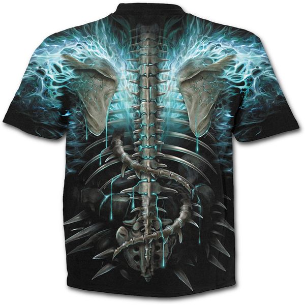 Flaming spine allover geprint t shirt - Babashope - 4