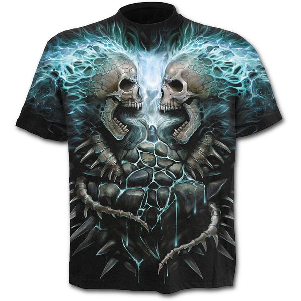 Flaming spine allover geprint t shirt - Babashope - 4