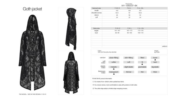 Punkrave Crochet gothic cardigan vest - Babashope - 5