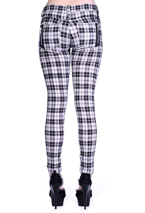 Banned check Skinny Jeans blk/wht - Babashope - 3