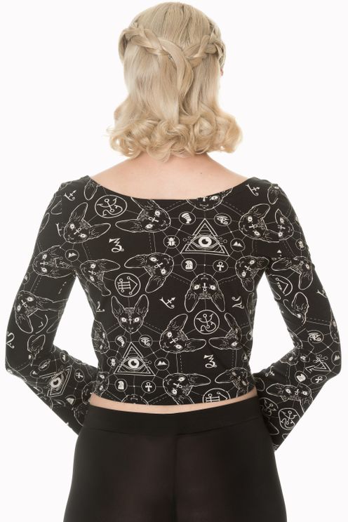 9 lives flare sleeve top banned apparel - Babashope - 5