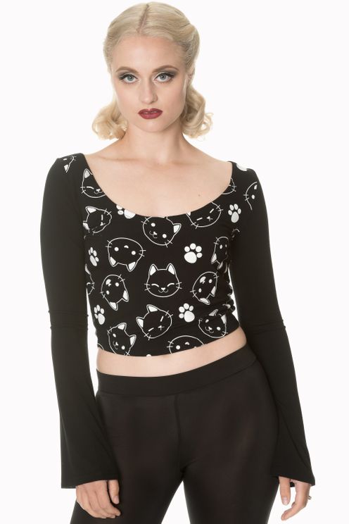 Purrrrfect Kitty Flare sleeve top - Babashope - 4