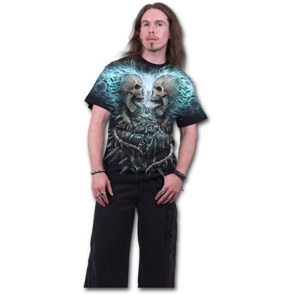 Flaming spine allover geprint t shirt - Babashope - 4
