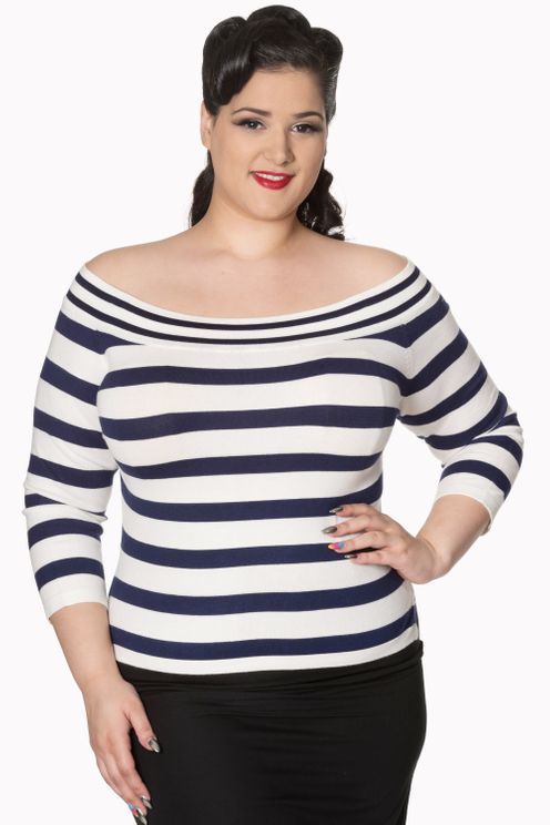 Ahoi top  white-navy Banned apparel - Babashope - 6