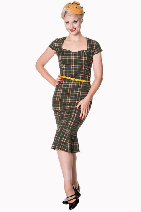 Poppy jurk Groen tartan Banned Apparel - Babashope - 5