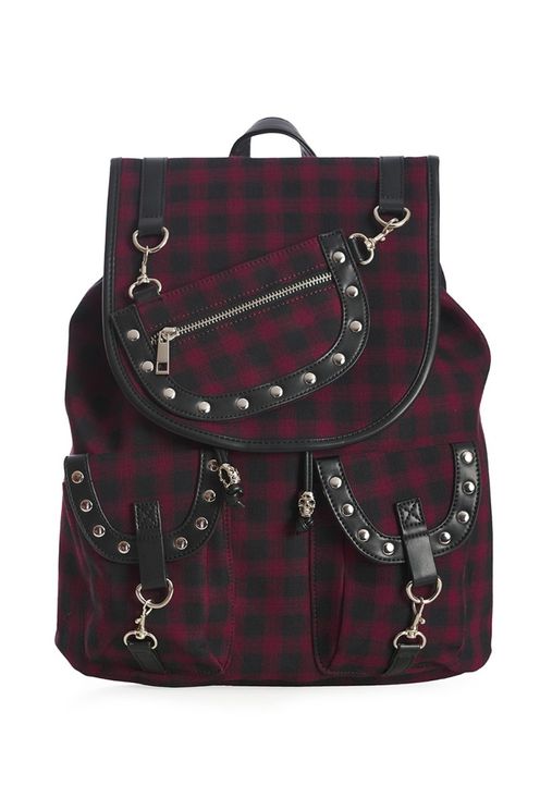 Banned yamy backpack burgundy tartan - Babashope - 5