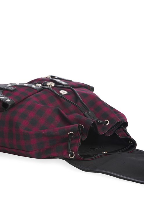 Banned yamy backpack burgundy tartan - Babashope - 5