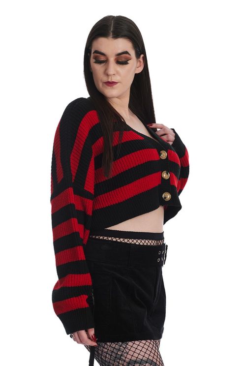 Naenia crop top blk/red - Babashope - 3