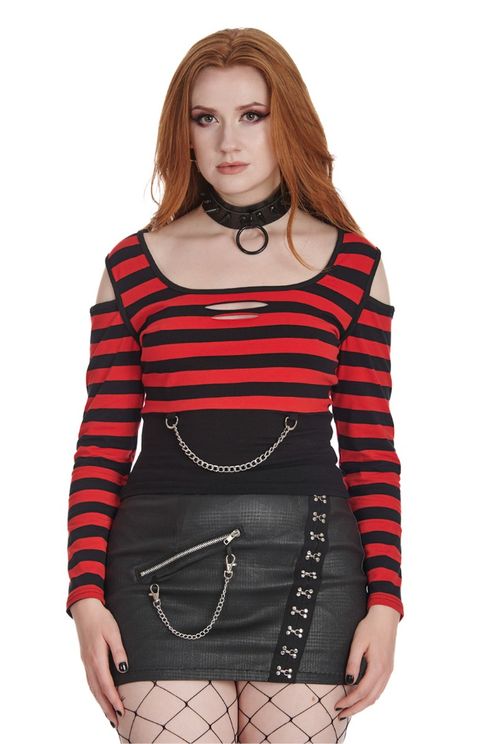 Rebel chic striped top Banned retro - Babashope - 4