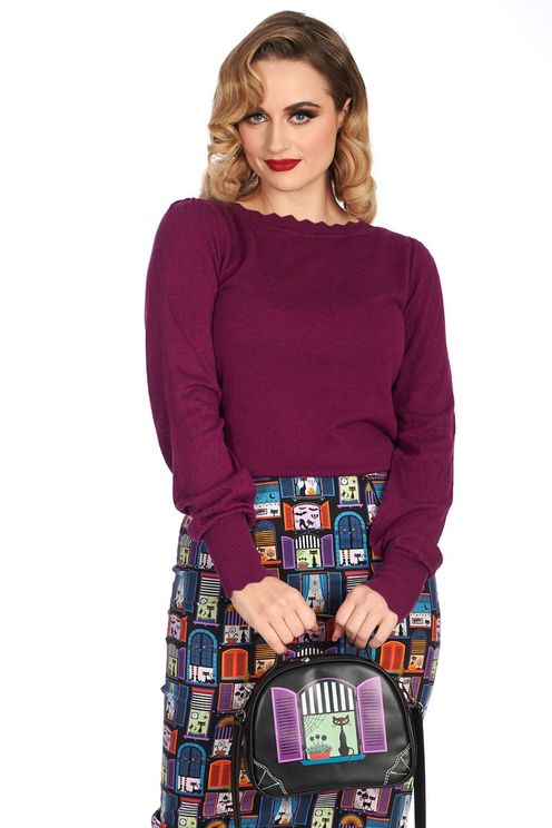 Black window cat schoudertas - Babashope - 4