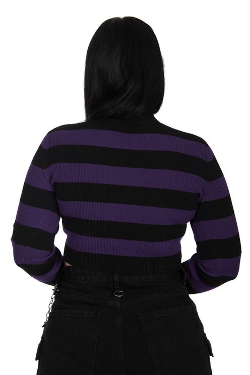 Crash into me jumper zwart paars  - Babashope - 3