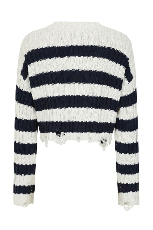 Astrid Gebreide trui navy white stripe - Babashope - 4