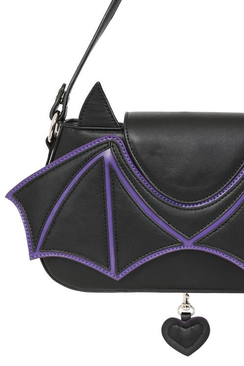 Batwing charm handtas zwart/paars - Babashope - 6