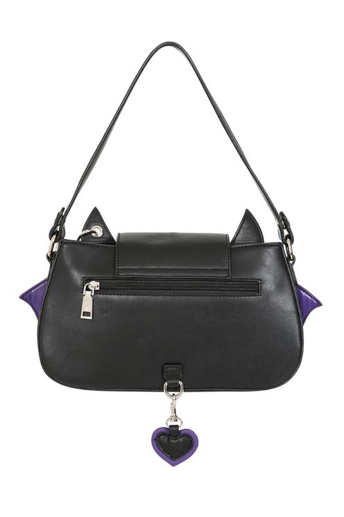 Batwing charm handtas zwart/paars - Babashope - 6