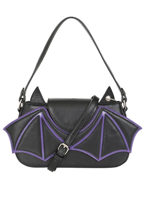 Batwing charm handtas zwart/paars - Babashope - 6