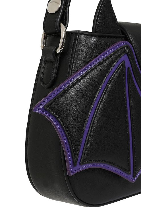 Batwing charm handtas zwart/paars - Babashope - 6