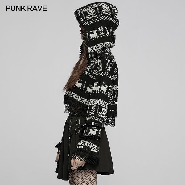 Punk rave short skull sweater - Babashope - 5
