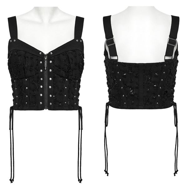 Punkrave WT-987DQF Carved bullet denim vest - Babashope - 5