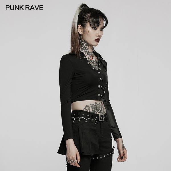 Punk rave Double trap pullover top - Babashope - 5