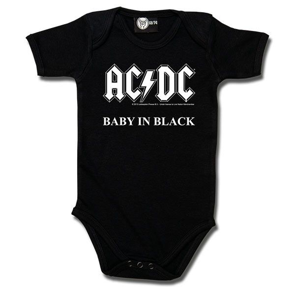 Ac/Dc Baby in black baby bodysuit - Babashope - 2