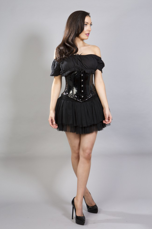 sexy waspie -black PVC - burleska - Babashope - 3