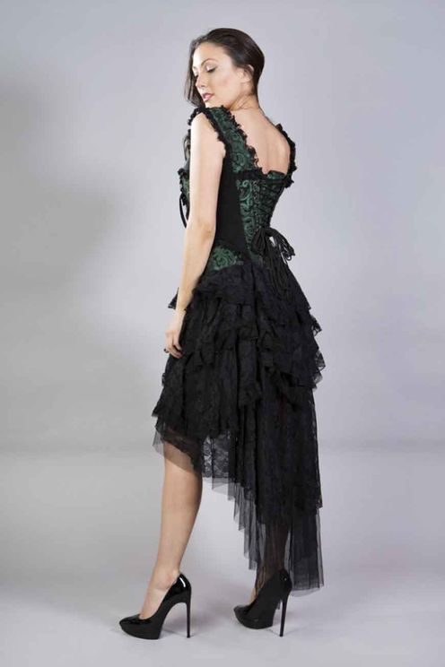 Ophelie corset jurk in groen brokaat - Babashope - 3