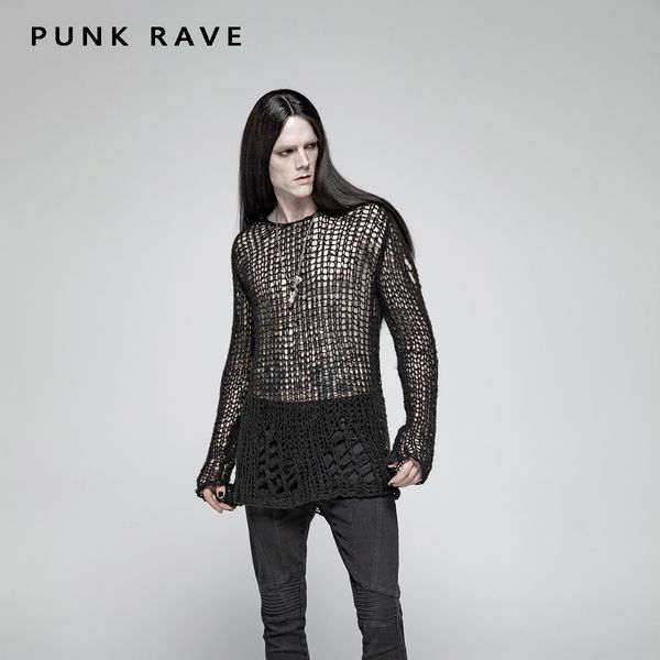Punkrave black ruin men top - Babashope - 3
