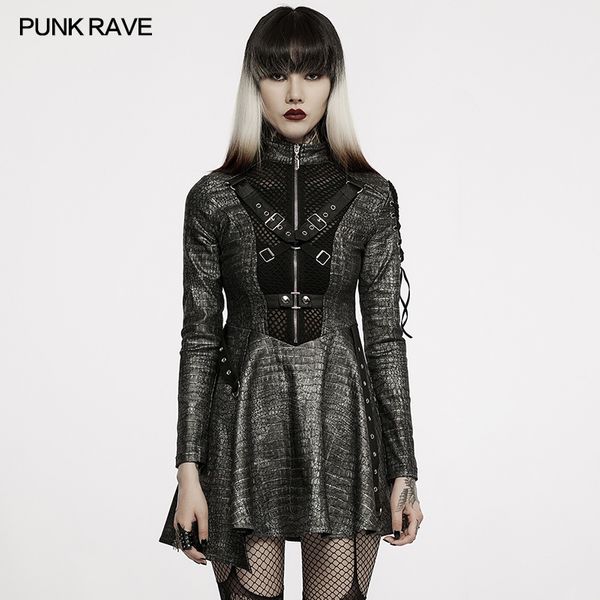 Punk rave Snakebite silver dress - Babashope - 5