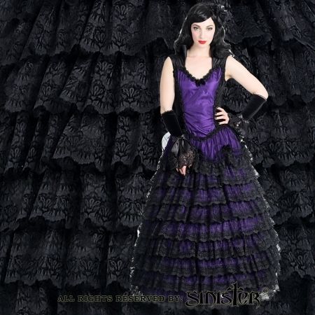 rotatie Fruit groente woestenij Online Metal, Gothic, Punk & Rockabilly shop | Babashop | Sinister Maeve  Jurk in zwart/Paars