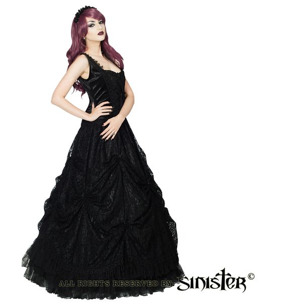Darcia Gothic fluweel & kanten jurk sinister - Babashope - 3