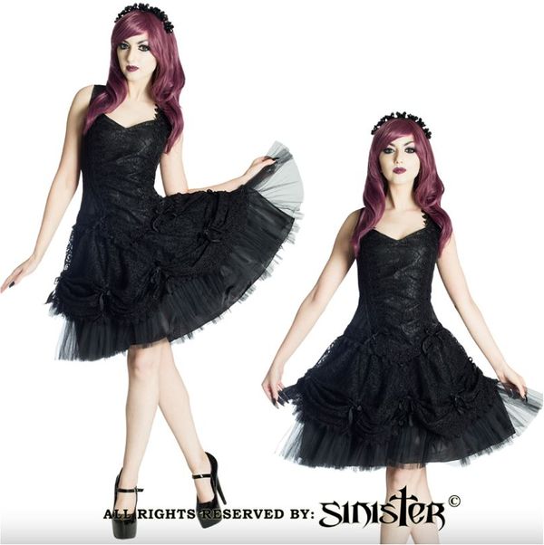 Sinister 964 Ursula gothic lolita mini jurk zwart sinister - Babashope - 3