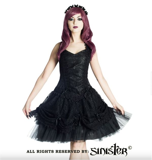 Sinister 964 Ursula gothic lolita mini jurk zwart sinister - Babashope - 3