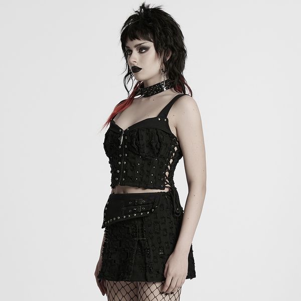 Punkrave WT-987DQF Carved bullet denim vest - Babashope - 5