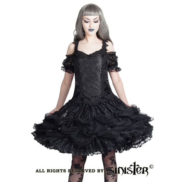 Sinister 974Cecile Lolita gothic mini jurk zwart sinister - Babashope - 3