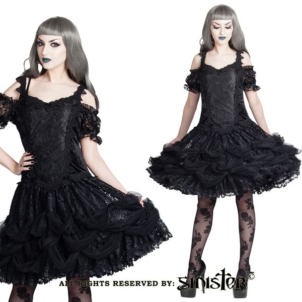 Cecile Lolita gothic mini jurk zwart sinister - Babashope - 3