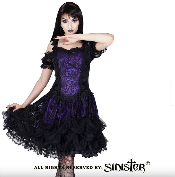 Sinister 974 Cecile lolita gothic mini jurk paars sinister - Babashope - 3