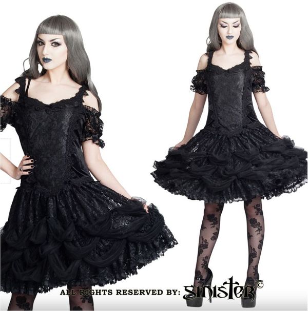 Sinister 974Cecile Lolita gothic mini jurk zwart sinister - Babashope - 3