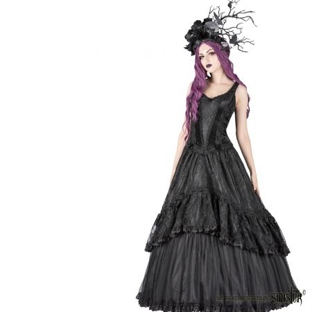 Online Metal, Gothic, Punk Rockabilly shop Babashop Lange victoriaanse gothic jurk