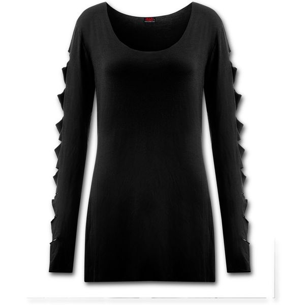 METAL STREETWEAR - Slashed Sleeve Boatneck Top - Babashope - 3