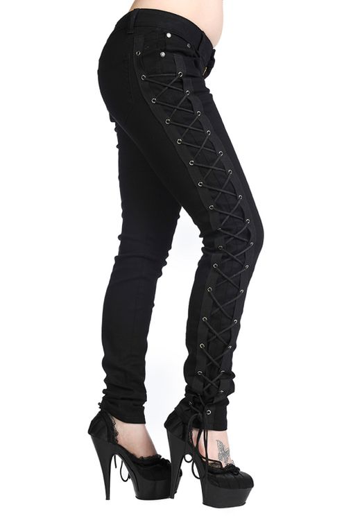 Pants with Laces Metal Rock  Banned Apparel - Babashope - 5
