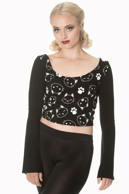 Purrrrfect Kitty Flare sleeve top - Babashope - 4