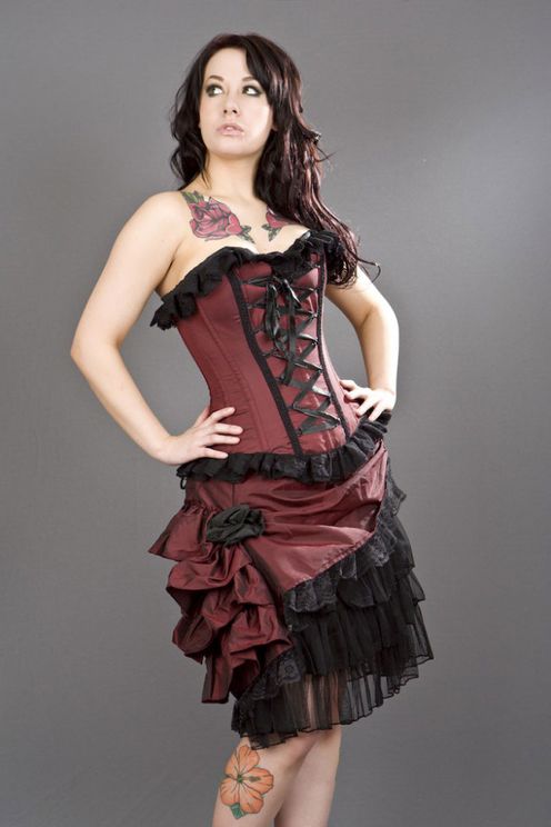 Alice - Overbust - Burgundy - Taffeta - Burleska - Babashope - 4