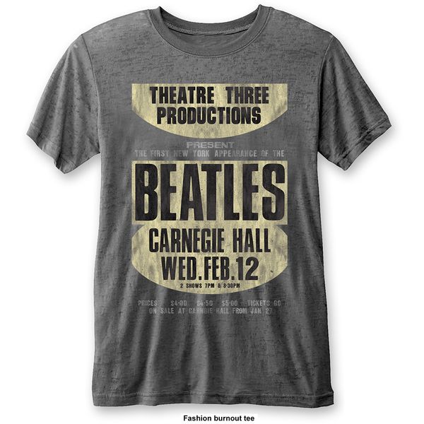 The Beatles Carnegie hall (burn out) T-shirt (charcoal-grey) - Babashope - 2