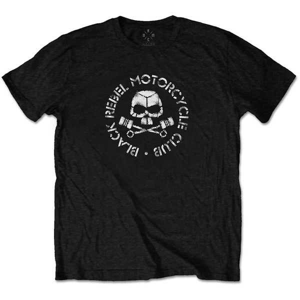 Black rebel motorcycle club piston skull T-shirt - Babashope - 2