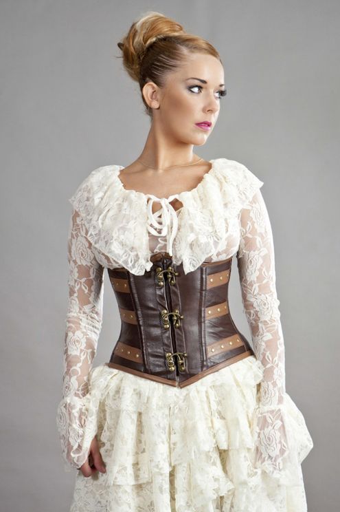 BURLESKA - C-Lock onderborst corset brown/camel napa leather - Babashope - 3