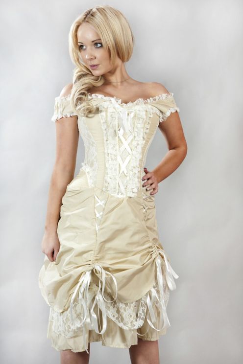 Burleska - Dita corset Dress -  cream/cream taffeta - Babashope - 4