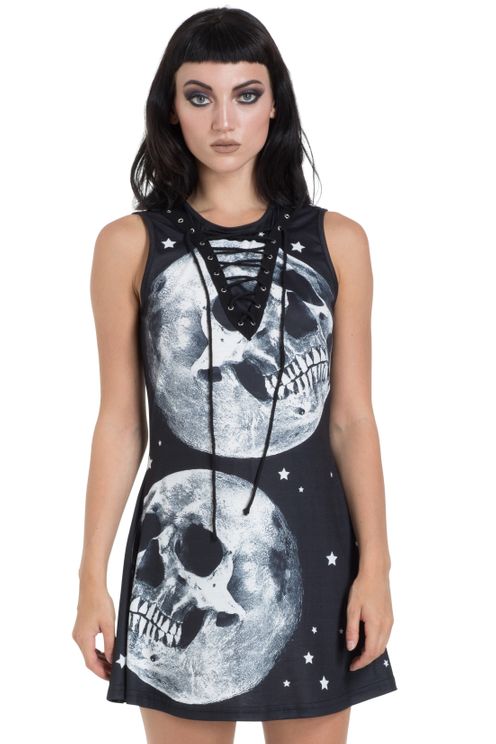 Skull In the Moon Skater Dress - Babashope - 4
