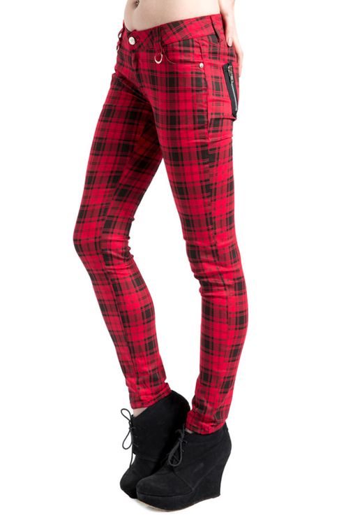 Banned Skinny Tartan Jeans  - Babashope - 4